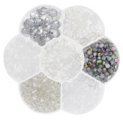 Assortiment de perles rocailles Preciosa avec boîte fleur - Crystal x1|raw }}