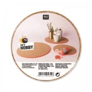 Plaques rondes de liège 10 cm Naturel x4