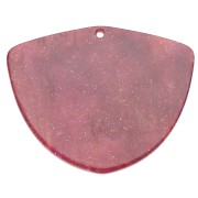Pendentif géométrique en acétate 35x45 mm - Marbré Bordeaux pailleté x1