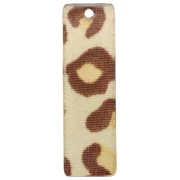 Pendentif rectangle 27x8 mm en acétate - Léopard Beige - Marron x1