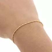 Chaîne maille boule mixte 1.5 mm Doré à l'or fin x1m