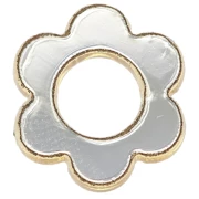 Pendentif fleur 14 mm en plexiglas - Effet miroir - Doré x1