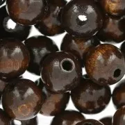 Perles rondes en bois 10 mm Brun x50