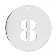 Breloque ronde chiffre 8 - 20 mm en Argent 925 x1