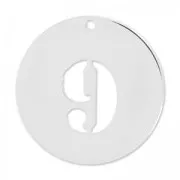 Breloque ronde chiffre 9 - 20 mm en Argent 925 x1