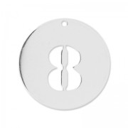 Breloque ronde chiffre 8 - 12 mm en Argent 925 x1|raw }}