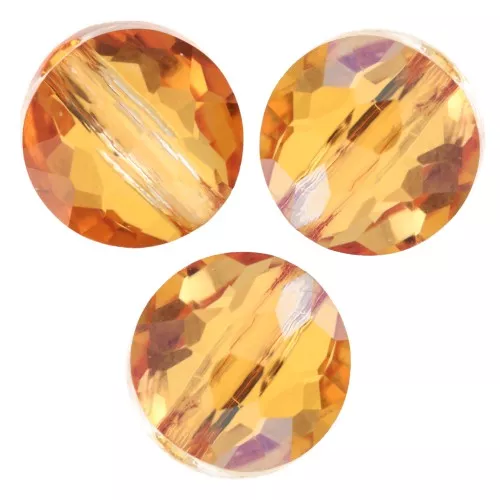 Perles rondes plates - 6 mm - Thin Round  PureCrystal 5034 - Dark Orange x6