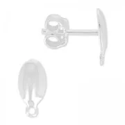 Clous d'oreilles ovales 10 mm en Argent 925 x2