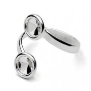 Bague double cabochon PureCrystal 1122 6 mm en Argent 925 x1|raw }}