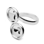 Bague double pour cabochon PureCrystal 1122 8 mm - Argent 925 x1|raw }}