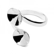 Bague double cabochon PureCrystal 1122 10 mm en Argent 925 x1