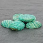 Cabochon ovale 25x18 mm Amazonite zébrée x1