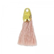 Pompon en coton 15 mm Vieux Rose/Doré HQ x1|raw }}