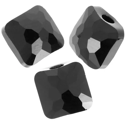 Perles carrés 6 mm - Fantasy Square PureCrystal 5035 - Jet x6