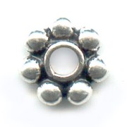 Perles rondelles fleur 8 mm en Argent 925 x1|raw }}