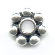 Perles rondelles fleur 8 mm en Argent 925 x1