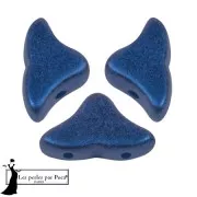 Perles en verre Hélios® par Puca® 6x10mm - Caribbean Blue Metallic Mat x10g