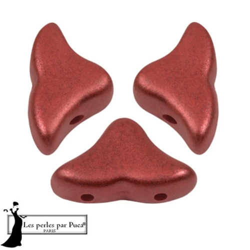 Perles en verre Hélios® par Puca® 6x10mm - Cherry Metallic Mat x10g