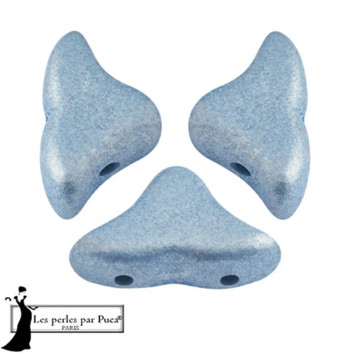 Perles en verre Hélios® par Puca® 6x10mm - Light Blue Metallic Mat x10g