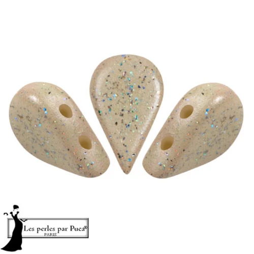Perles en verre Amos® par Puca® 5x8 mm - Beige Constellation x10g