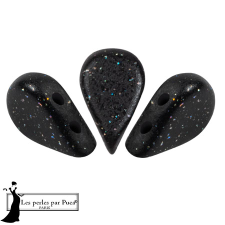 Perles en verre Amos® par Puca® 5x8 mm - Black Constellation x10g