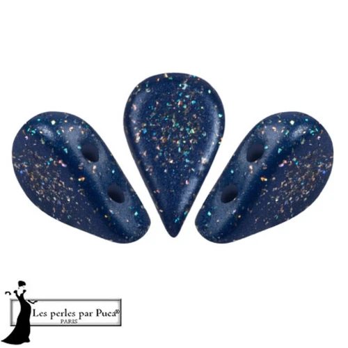 Perles en verre Amos® par Puca® 5x8 mm - Night Blue Constellation x10g