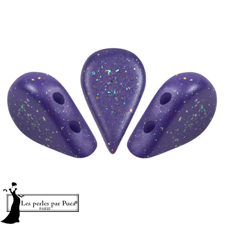 Perles en verre Amos® par Puca® 5x8 mm - Purple Rain Constellation x10g