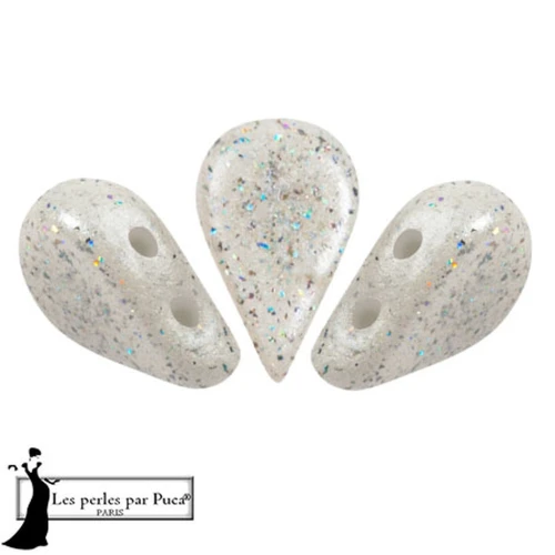 Perles en verre Amos® par Puca® 5x8 mm - White Constellation x10g