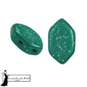Perles en verre Paros® par Puca® 7x4 mm - Green Constellation x10g