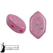 Perles en verre Paros® par Puca® 7x4 mm - Persan Rose Constellation x10g