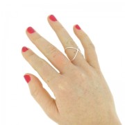 Bague fil croisé en Argent 925 x1