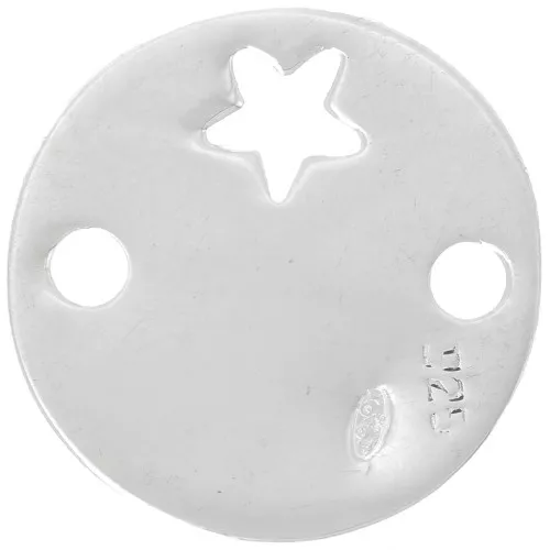Intercalaire rond 2 trous étoile 15 mm en Argent 925 x1