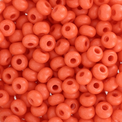 Perles rocailles Preciosa 6/0 4 mm - Terra Intensive - Orange Mat x20g