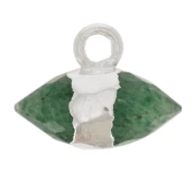 Breloque pointe facettée 9x10.5 mm pierre gemme - Aventurine - Argent 925 x1