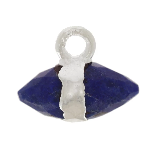 Breloque pointe facettée 9x10.5 mm pierre gemme - Lapis lazuli - Argent 925 x1