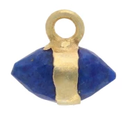 Lapis Lazuli - Breloque pointe facettée 9x10.5 mm pierre gemme - Lapis lazuli - Doré à l'or fin Breloque pointe facettée 9x10.5 mm pierre gemme - Lapis lazuli - Doré à l'or fin