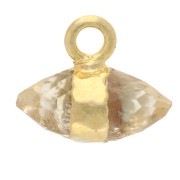 Breloque pointe facettée 9x10.5 mm pierre gemme - Citrine - Doré à l'or fin|raw }}