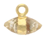 Citrine - Breloque pointe facettée 9x10.5 mm pierre gemme - Citrine - Doré à l'or fin Breloque pointe facettée 9x10.5 mm pierre gemme - Citrine - Doré à l'or fin
