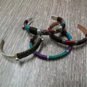 Bracelet martelé 6.5 mm doré rose x1