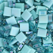 Turquoise - Mix de perles Miyuki - Quarter - Half et Tila Beads - Laguna Blue x10g Mix de perles Miyuki - Quarter - Half et Tila Beads - Laguna Blue x10g