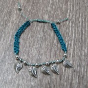 Breloque feuille 13x7 mm Doré à l'or fin x1