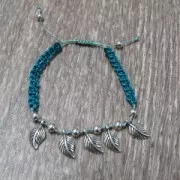 Breloque feuille 13x7 mm Doré à l'or fin x1