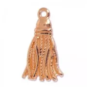 Breloque pompon 20x11.5 mm doré rose x1