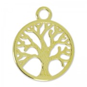 Pendentif arbre de vie 24 mm Doré à l'or fin x1|raw }}