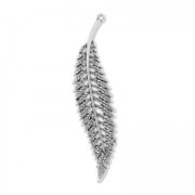 Pendentif feuille 70 mm Placage Argent fin vieilli x1|raw }}