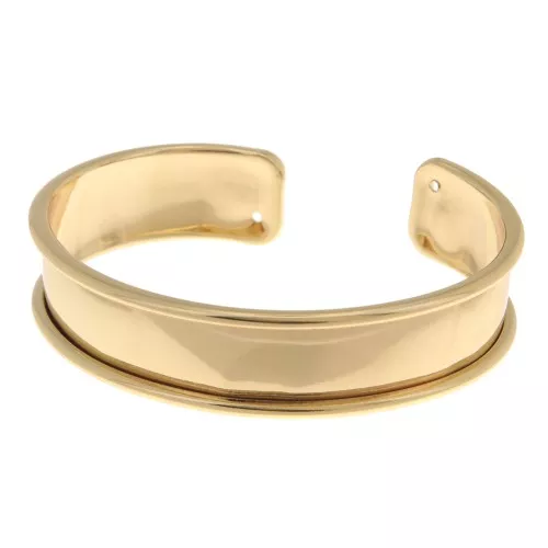 Bracelet Eco en laiton 15 mm avec rebord courbé - Doré x1