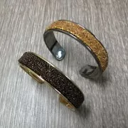 Bracelet Eco en laiton 15 mm avec rebord courbé - Gunmetal x1