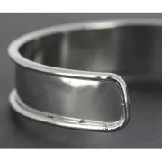 Bracelet Eco en laiton 15 mm avec rebord courbé - Rhodié x1