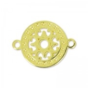 Intercalaire rond filigrané 2 anneaux 14 mm Doré à l'or fin x1