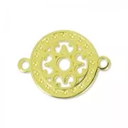 Intercalaire rond filigrané 2 anneaux 14 mm Doré à l'or fin x1